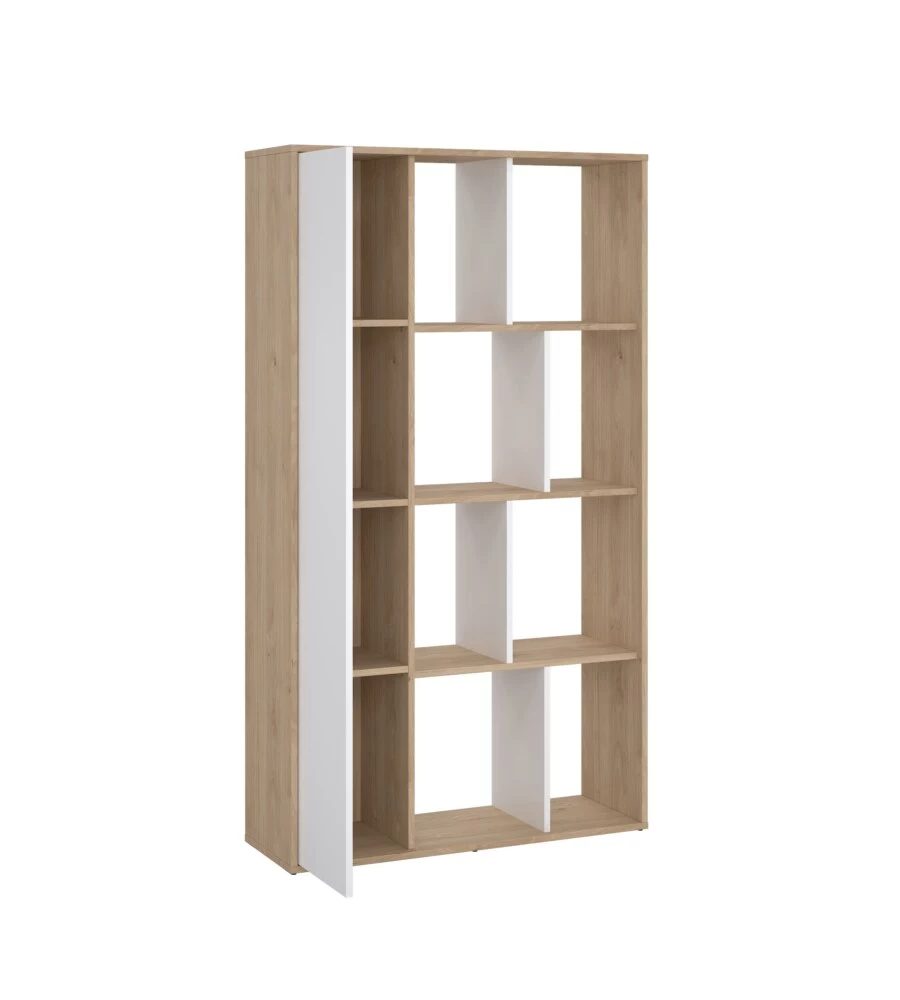 LIBRERIA "LABIRINTO" BIANCO E QUERCIA, 88X29X157 CM